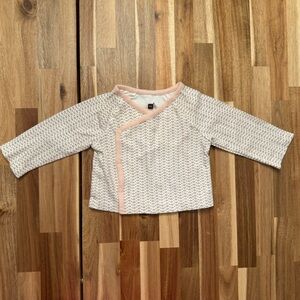 Tea‎ Collection Organic Cotton Kimono Wrap Top Baby Girls 3-6 Months Pink Print